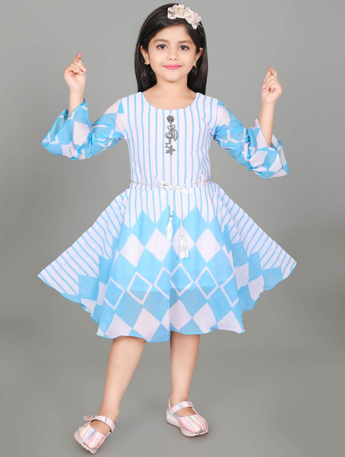 girls printed round neck frock - 21577375 -  Zoom Image - 0