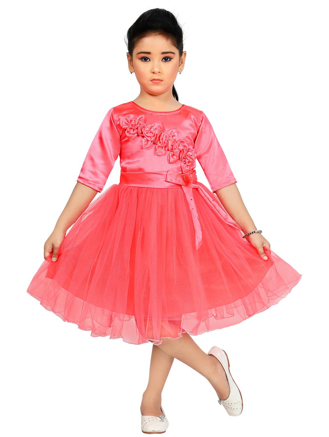girls glittery detailed sleeveless frock - 21577413 -  Zoom Image - 0