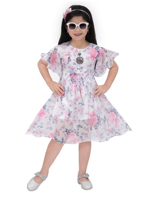 girls floral printed round neck a-line dress - 21577428 -  Standard Image - 0