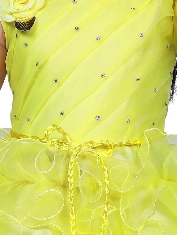 girls solid detailed sleeveless frock - 21577436 - Standard Image - 3