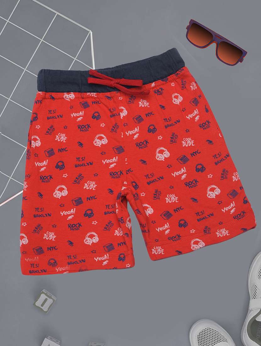 boys printed drawstring loungwear shorts 
