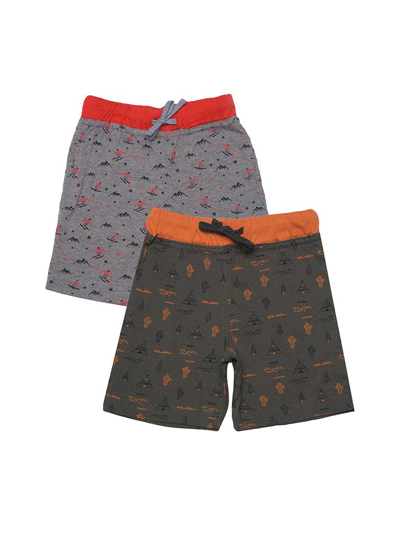 boys pack of 2 printed drawstring loungwear shorts 