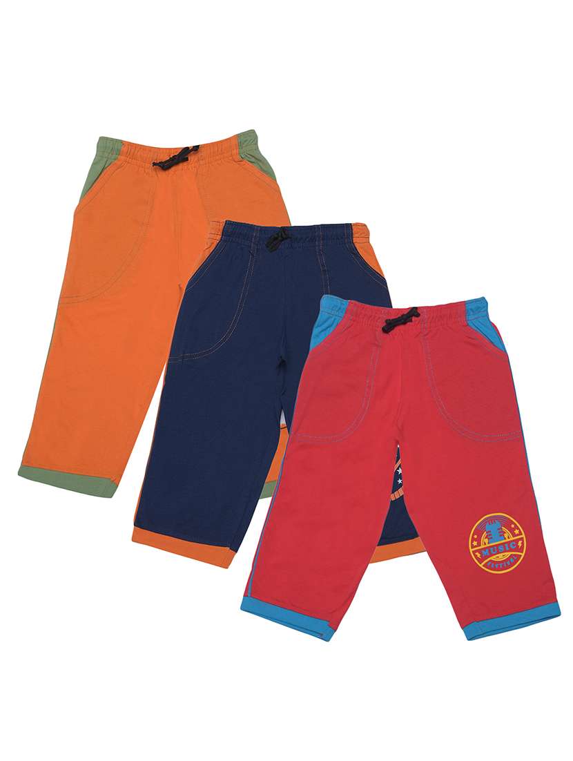 boys pack of 3 placement printed drawstring three-fourths