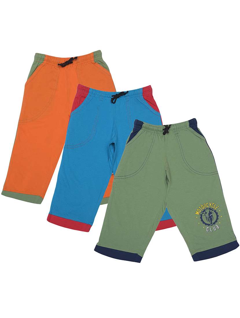 boys pack of 3 placement printed drawstring three-fourths