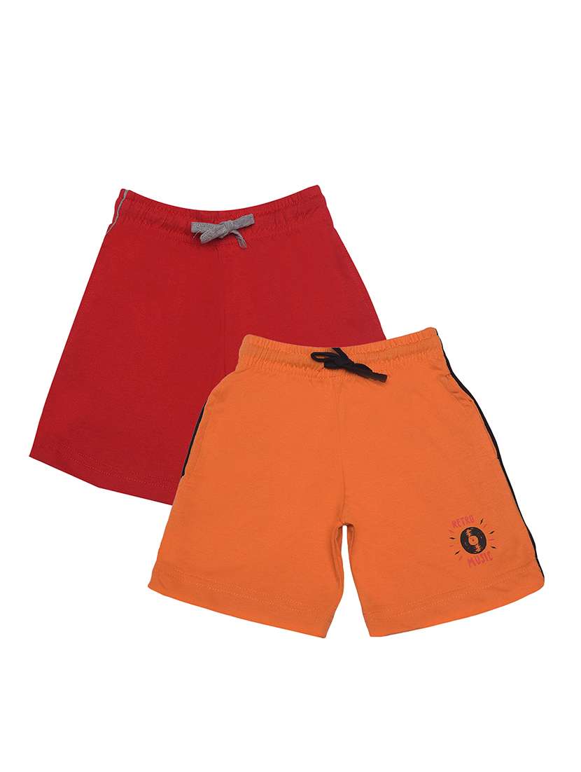 boys pack of 2 placement printed drawstring shorts