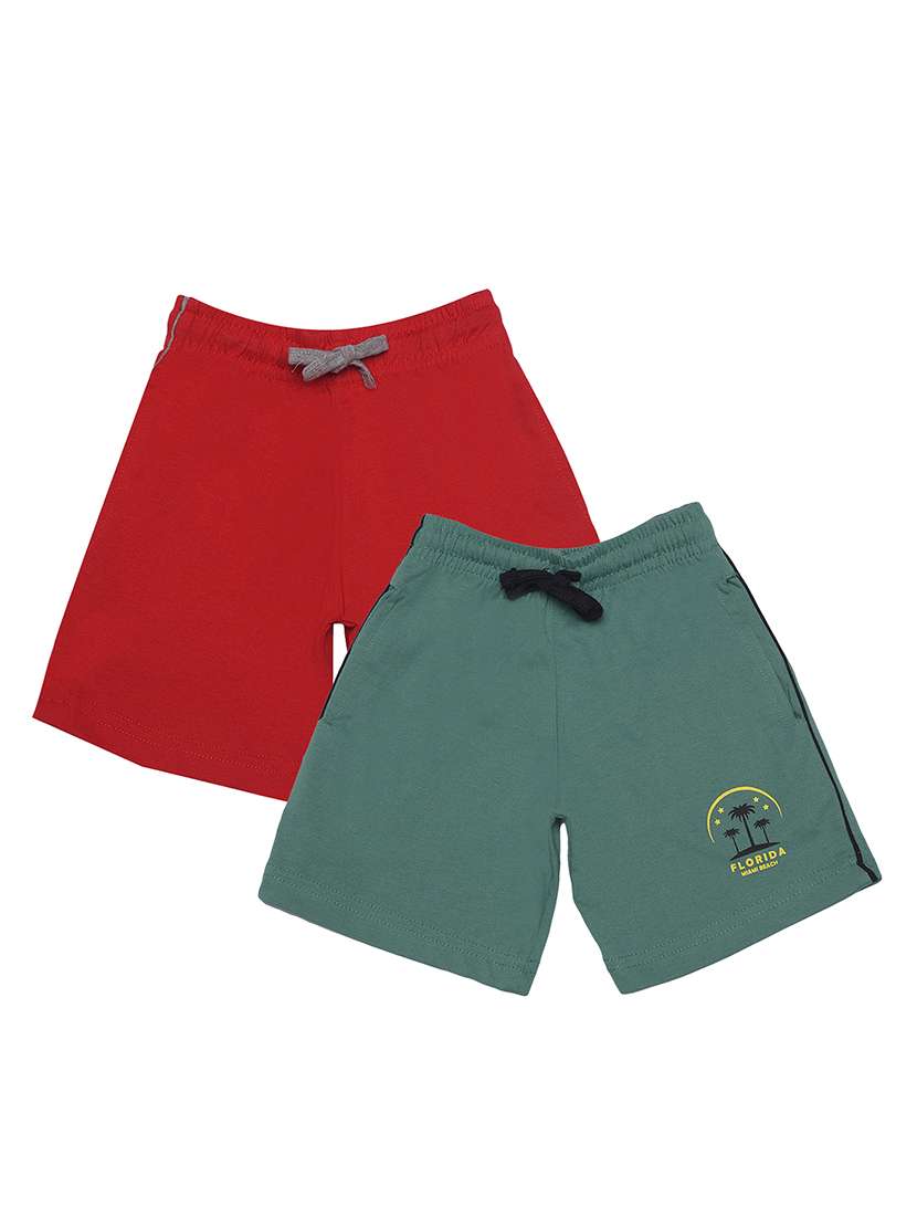 boys pack of 2 placement printed drawstring shorts