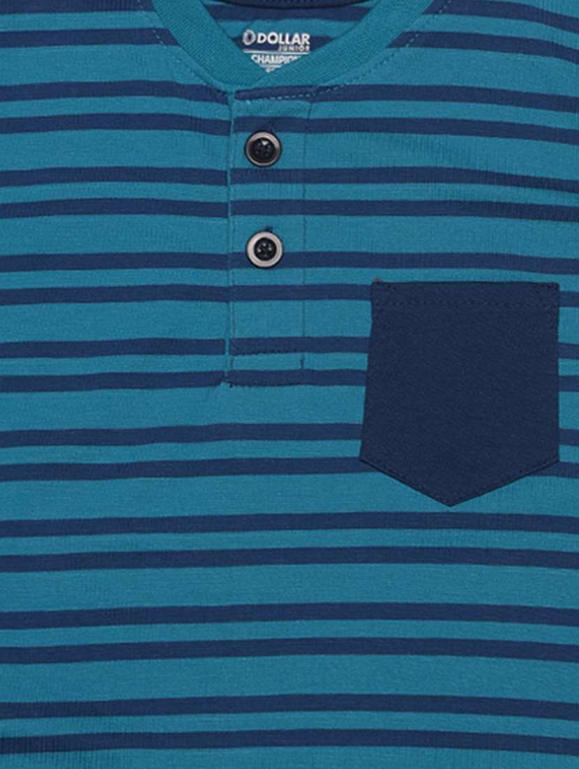 boys striped henley neck t-shirt with single pocket - 21577794 -  Standard Image - 3