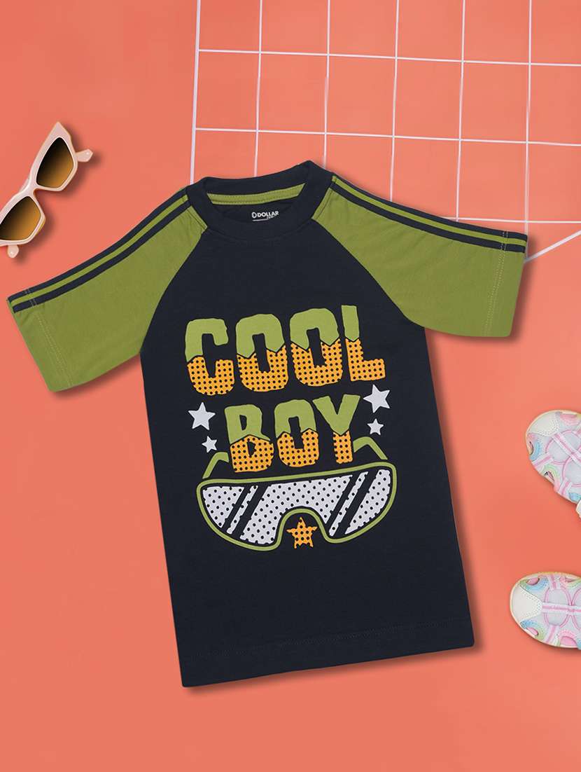 boys color block typographic short sleeves t-shirt - 21577808 - Zoom Image - 0