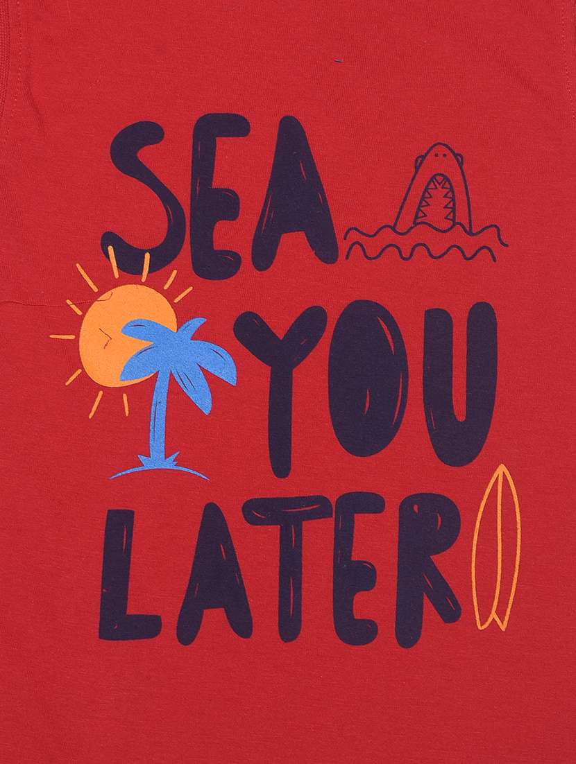 boys pack of 2 round neck printed sleeveless t-shirt - 21577859 -  Standard Image - 3