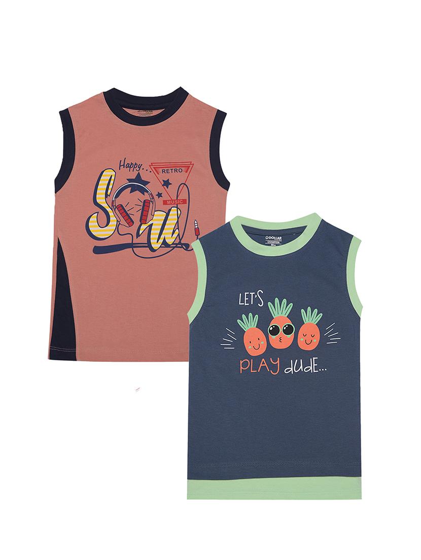 boy pack of 2 printed sleeveless t-shirt - 21577925 - Zoom Image - 0