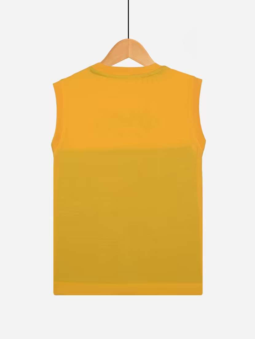 boy printed round neck sleeveless t-shirt - 21577934 -  Standard Image - 3