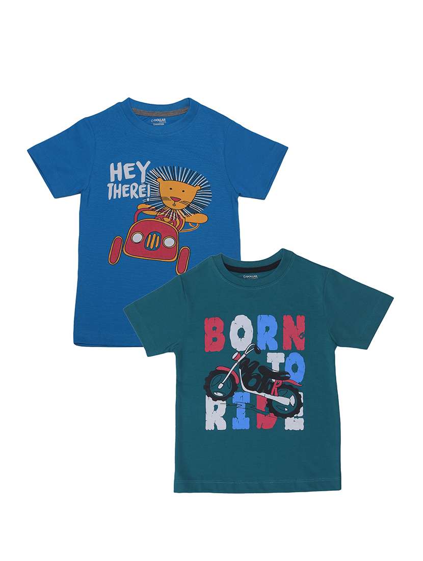 boy pack of 2  printed short sleeve t-shirt