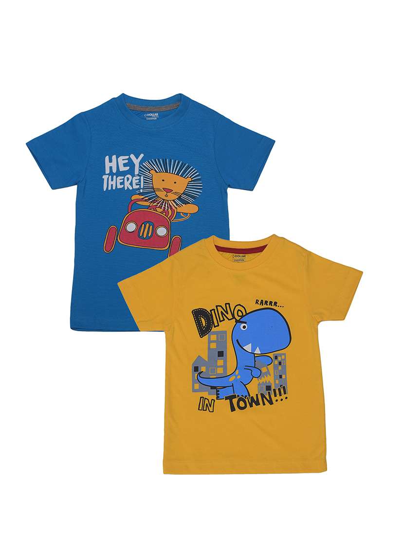 boy pack of 2  printed short sleeve t-shirt