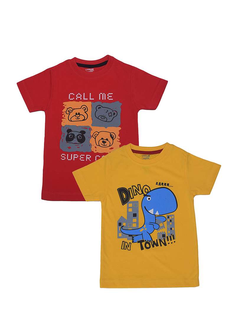 boy pack of 2  printed short sleeve t-shirt