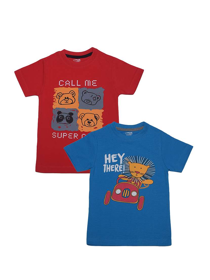 boy pack of 2  printed short sleeve t-shirt