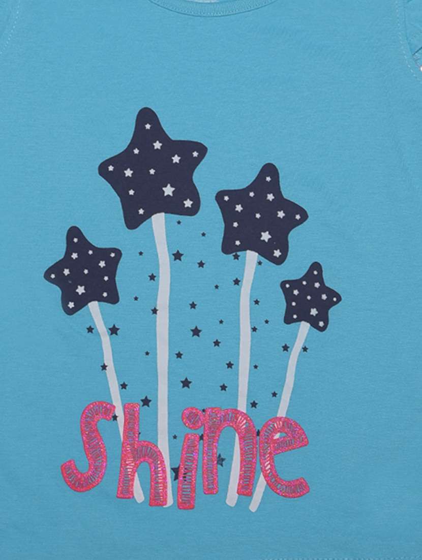 girls front print round neck t-shirt - 21577965 -  Standard Image - 3