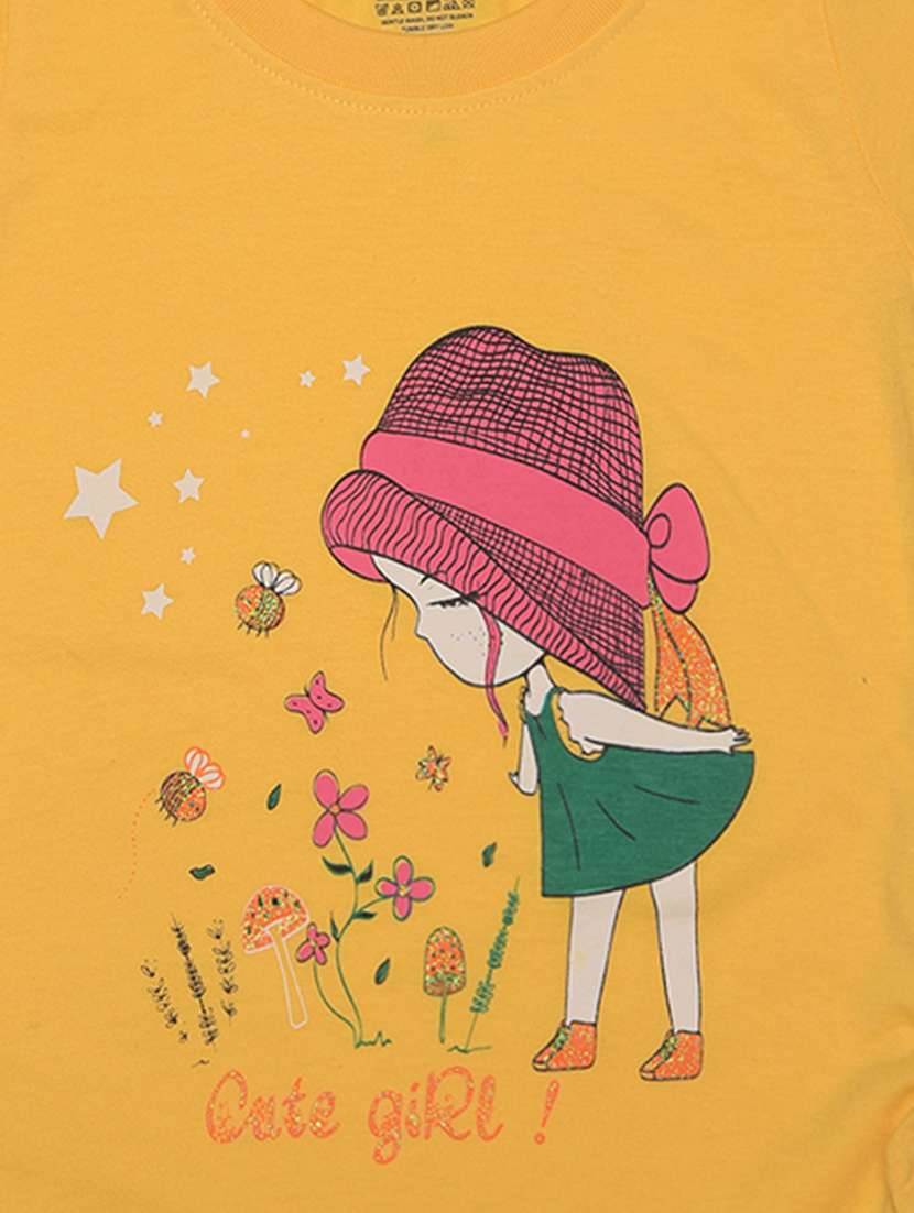 girls pack of 2 front print round neck t-shirt - 21577973 -  Standard Image - 3