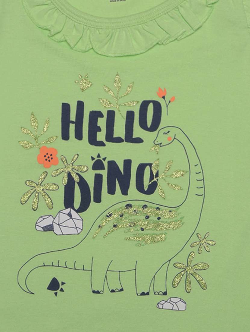 girls pack of 3 front print round neck t-shirt - 21577976 -  Standard Image - 3