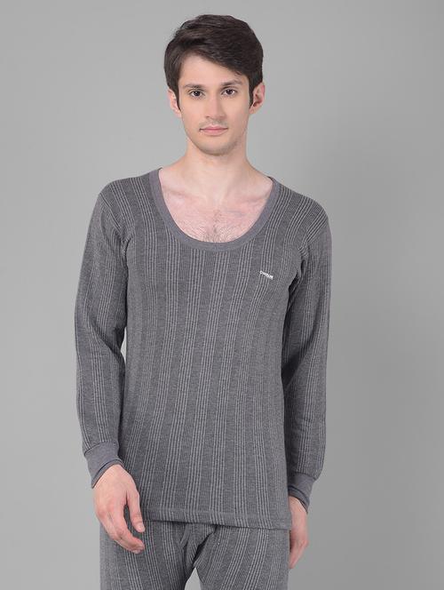 men solid scoop neck full sleeve thermal top - 21578044 - Standard Image - 0