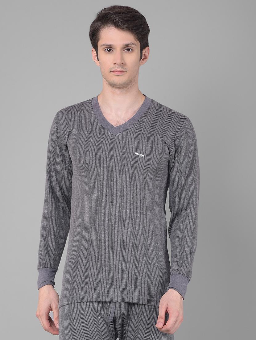 men solid v neck full sleeve thermal top - 21578053 - Zoom Image - 0