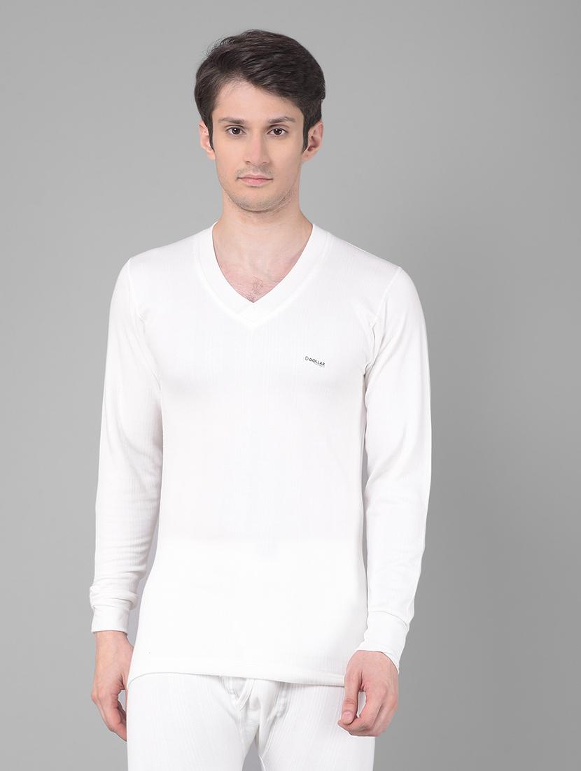 men solid v neck full sleeve thermal top - 21578054 - Zoom Image - 0