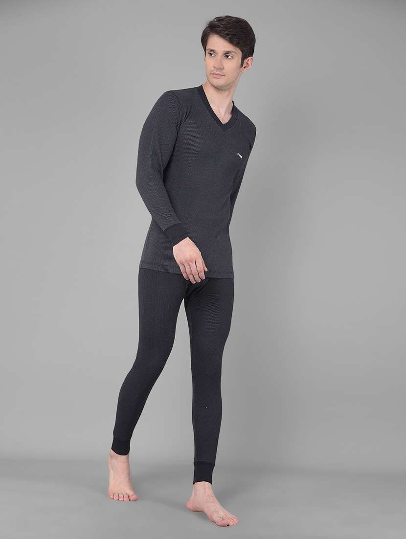 men pack of 2 solid v neck full sleeve thermal top - 21578055 -  Standard Image - 3