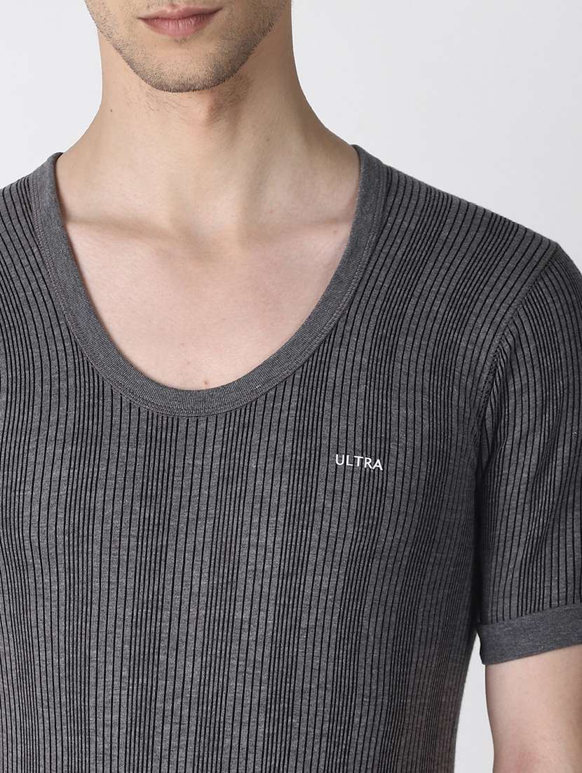 men solid short sleeve thermal set - 21578086 -  Standard Image - 3