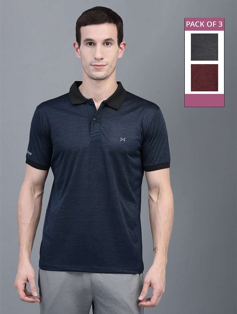 men pack of 3 solid polo t-shirt - 21578122 -  Zoom Image - 0