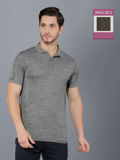 men pack of 2 solid polo t-shirt - 21578150 -  Standard Image - 0