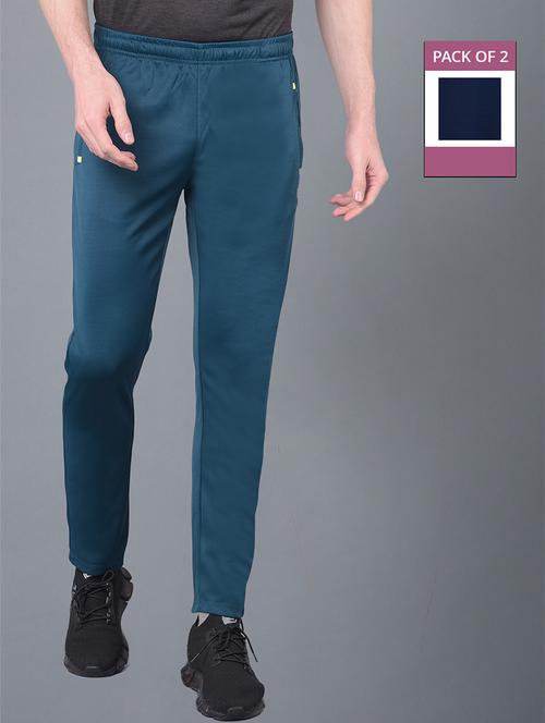 men pack of 2 regular fit solid full length track pants - 21578180 - Standard Image - 0