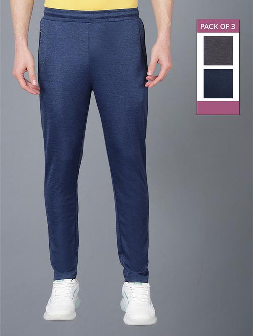 men pack of 3 regular fit solid full length track pants - 21578188 - Standard Image - 0