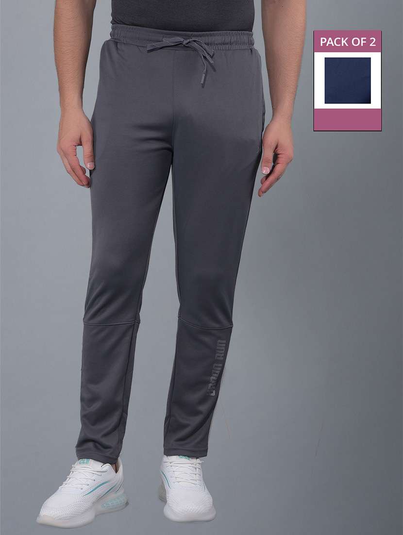 men pack of 2 regular fit solid full length track pants - 21578190 - Zoom Image - 0