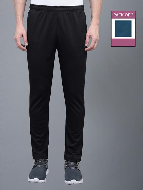 men pack of 2 regular fit solid full length track pants - 21578209 - Standard Image - 0