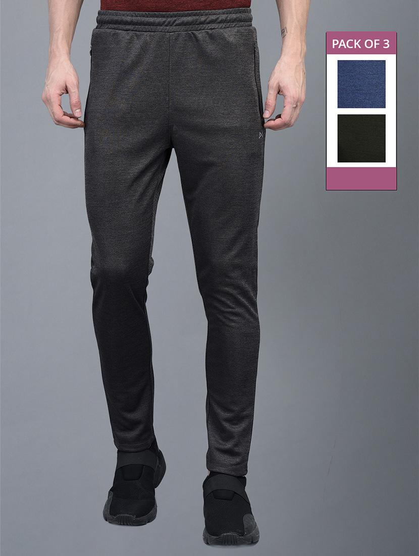 men pack of 3 regular fit solid full length track pants - 21578220 -  Zoom Image - 0