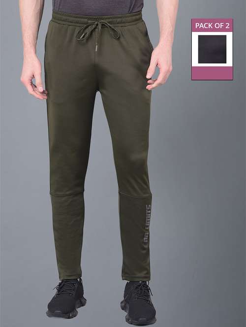men pack of 2 regular fit solid full length track pants - 21578224 -  Standard Image - 0
