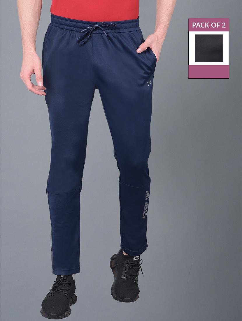 men pack of 2 regular fit solid full length track pants - 21578225 -  Zoom Image - 0