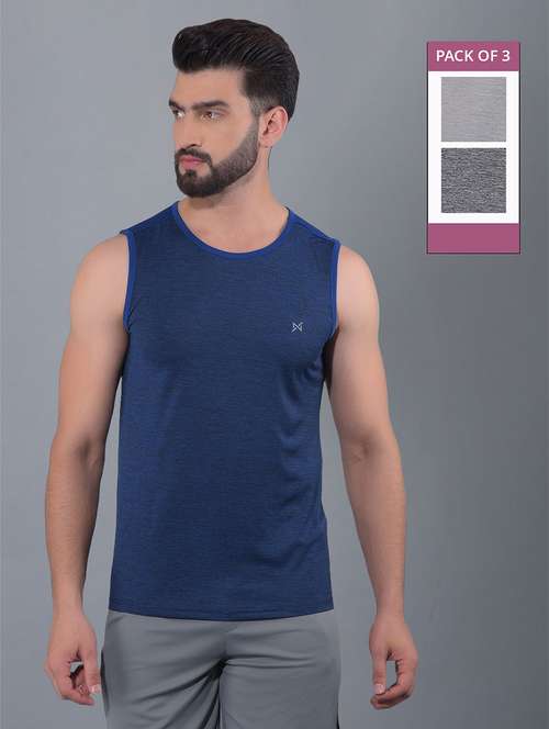 men pack of 3 round neck sleeveless vest - 21578251 -  Standard Image - 0