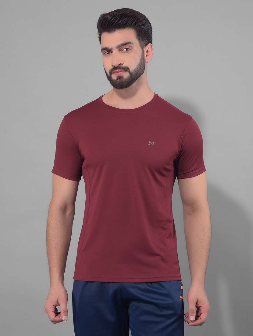 men regular fit short sleeves solid sports t-shirts - 21578275 -  Zoom Image - 0