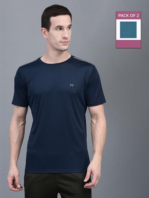 men pack of 2 regular fit short sleeves sports t-shirts - 21578327 - Standard Image - 0