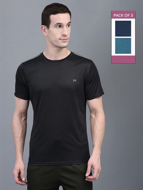 men pack of 3 regular fit short sleeves sports t-shirts - 21578329 - Standard Image - 0
