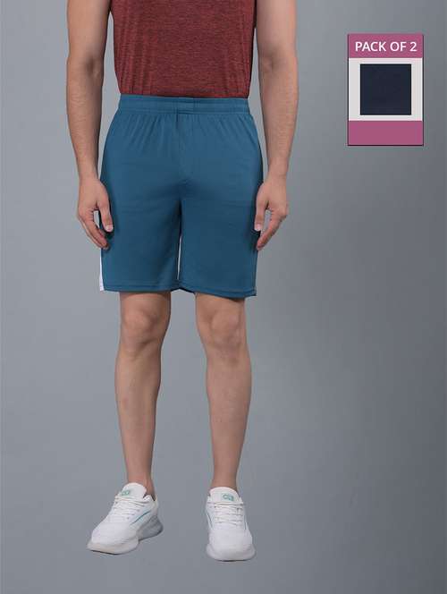 men pack of 2 solid regular fit shorts - 21578366 - Standard Image - 0