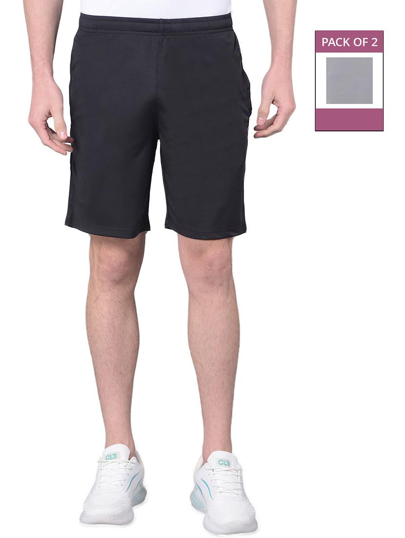 men pack of 2 solid regular fit shorts - 21578386 - Zoom Image - 0