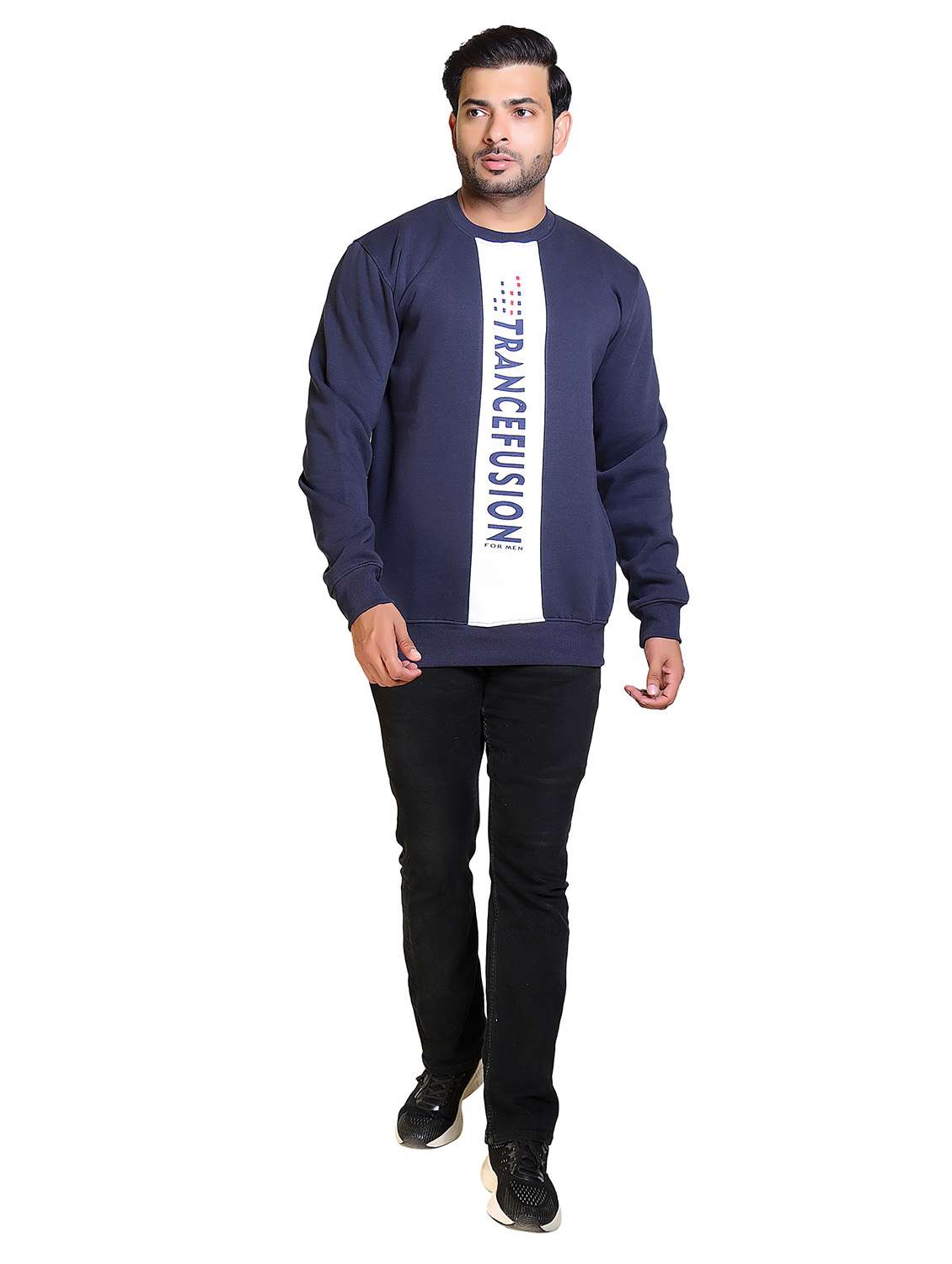 men color block round neck long sleeve sweatshirt - 21578431 -  Standard Image - 3