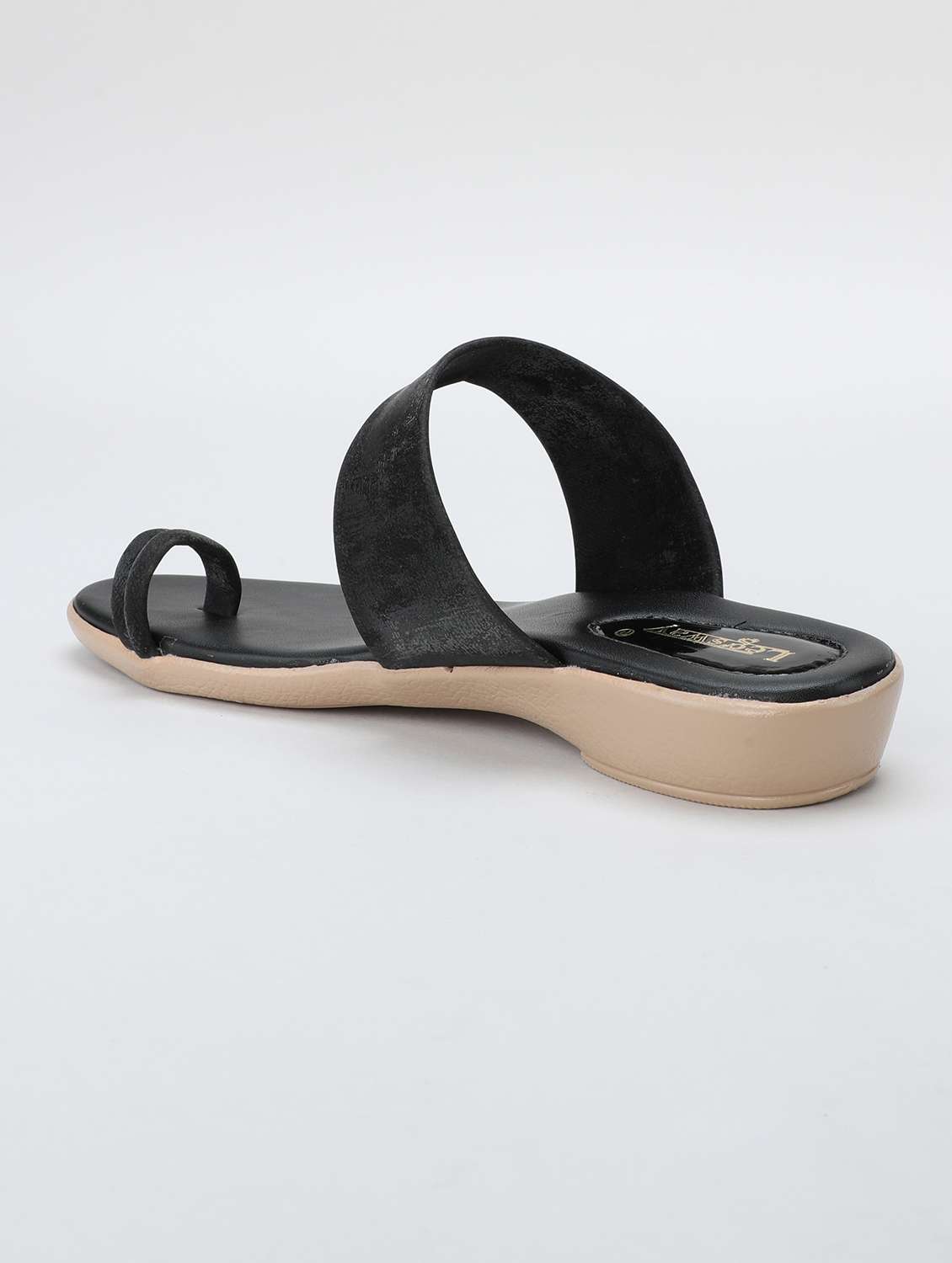 women black one toe sandal - 21578443 -  Standard Image - 3
