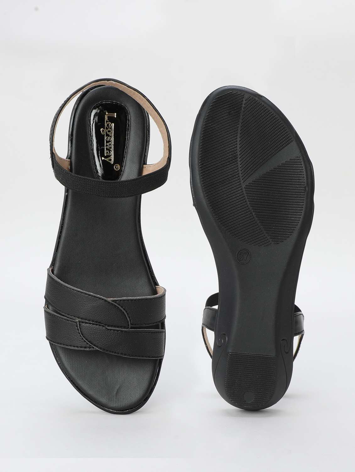 women black ankle strap sandal - 21578445 -  Standard Image - 5