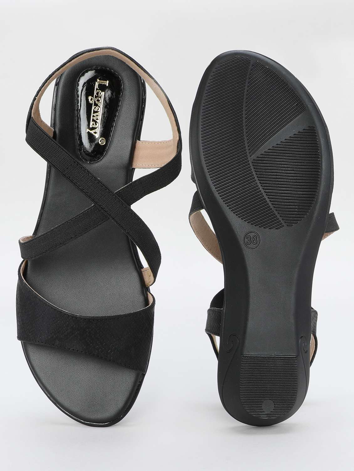 women black ankle strap sandal - 21578450 -  Standard Image - 5