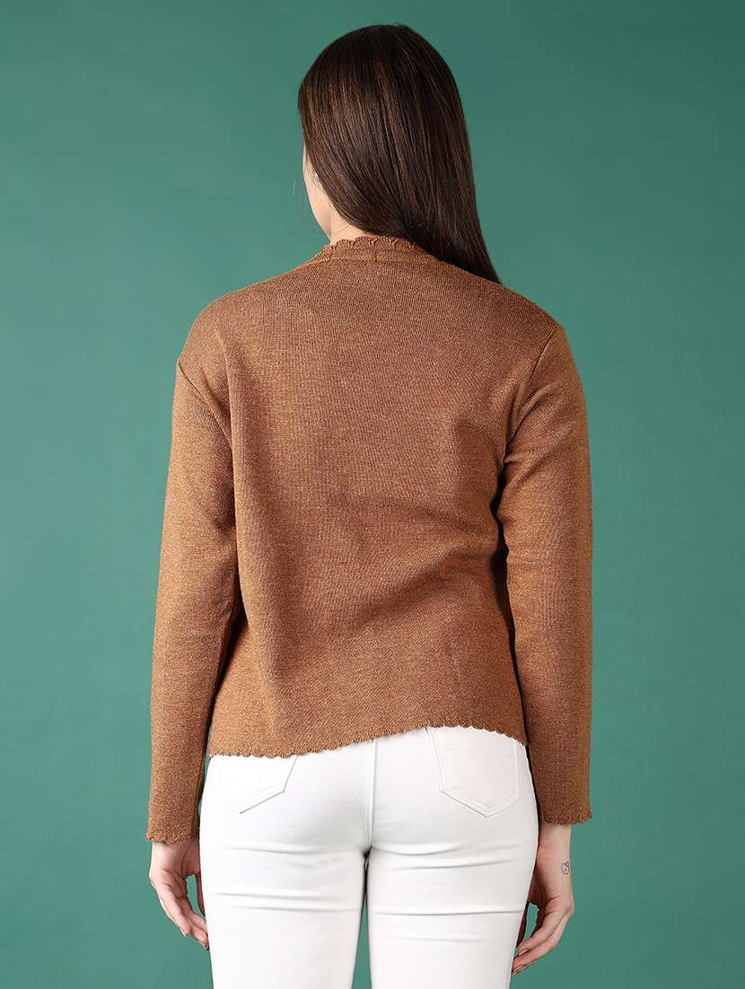 women solid long sleeve cardigan - 21578464 -  Standard Image - 3