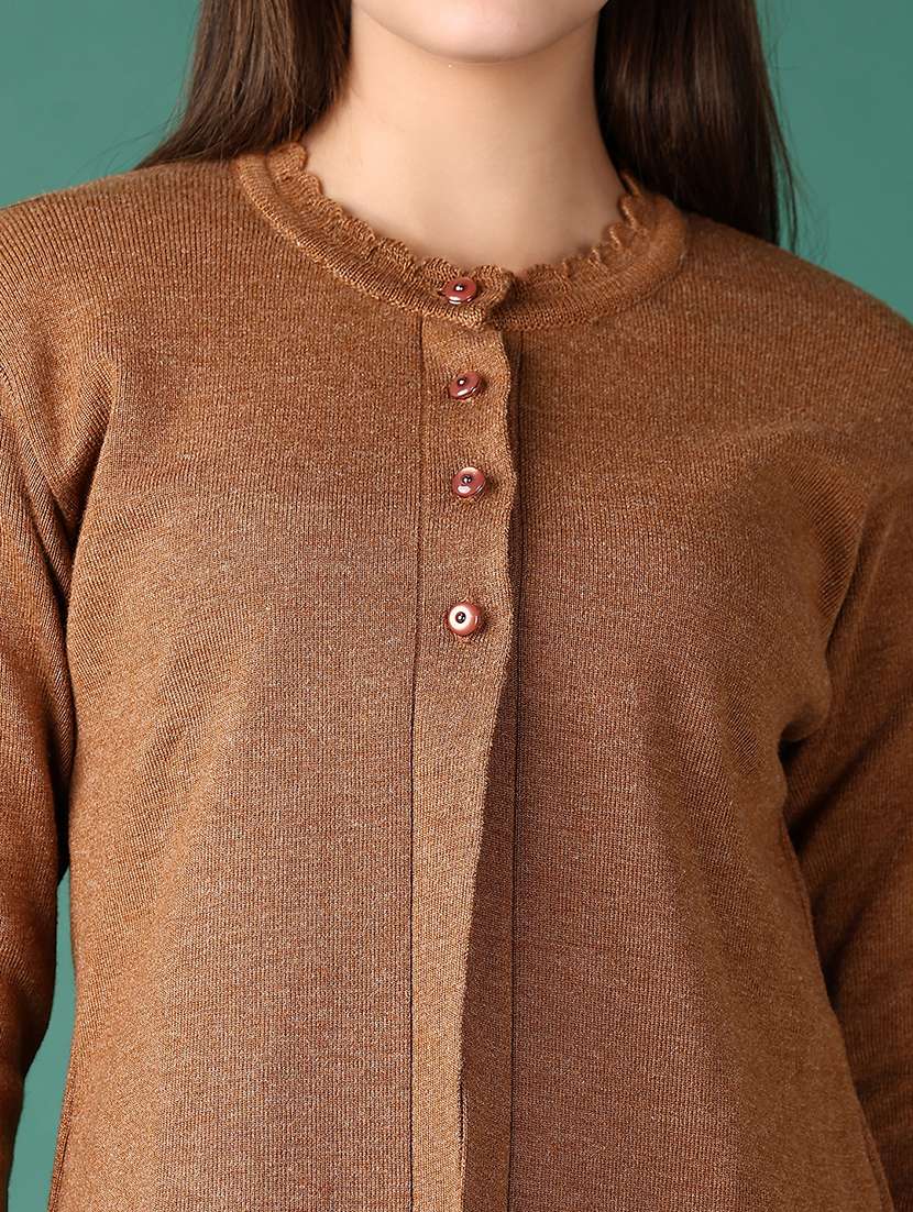 women solid long sleeve cardigan - 21578464 -  Standard Image - 5