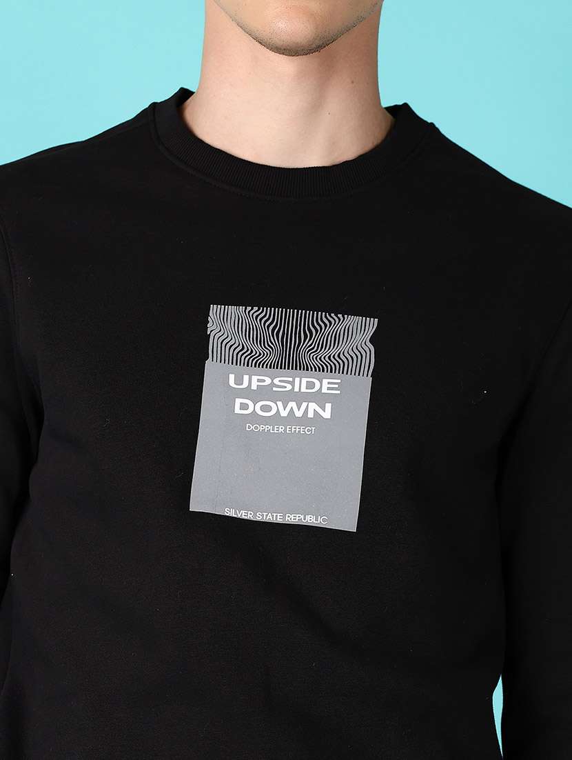 men long sleeves front print sweatshirt - 21578466 -  Standard Image - 5