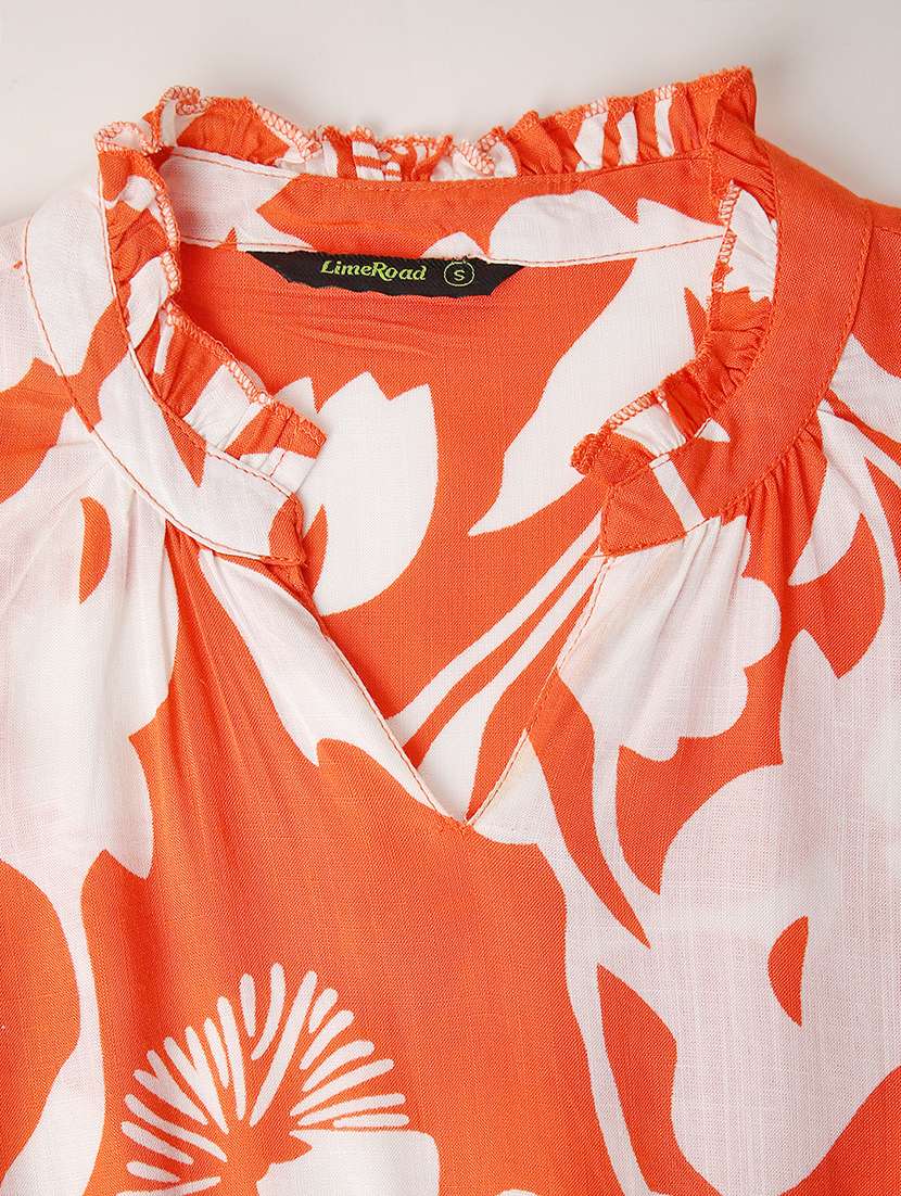 orange cotton fit & flare dress - 21578496 -  Standard Image - 5